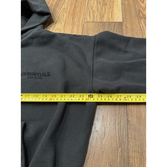 Fear of God Essentials Stretch Limo Black Pullover Hoodie Size Medium - Picture 6 of 11